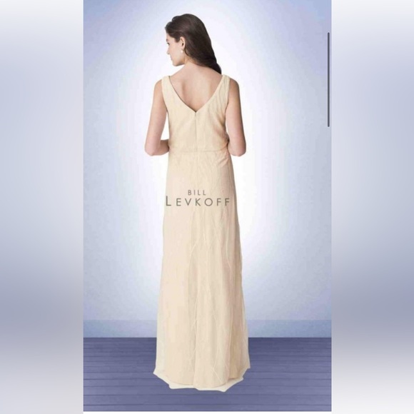 Bill Levkoff Sequin Mesh V-Neck Wedding Bridesmaid Prom Dress Size 12 - Picture 4 of 16